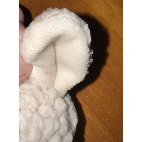 Bearington Baby Lamb Lovey Satin Sherpa Security Blanket Plush Sewn Eyes - Picture 11 of 14